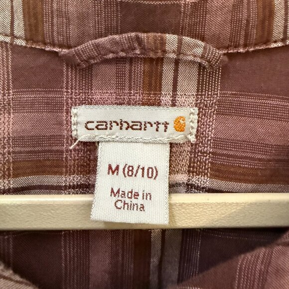 Carhartt Women’s Purple Plaid Button-Up Shirt Size M (8/10) - Picture 2 of 4